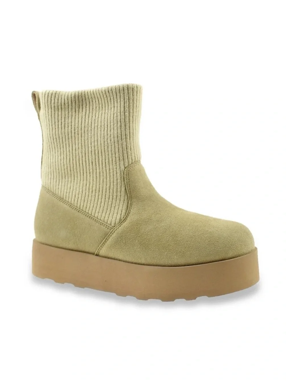 Time and Tru Women's Suede Knit Chelsea Boot NWT